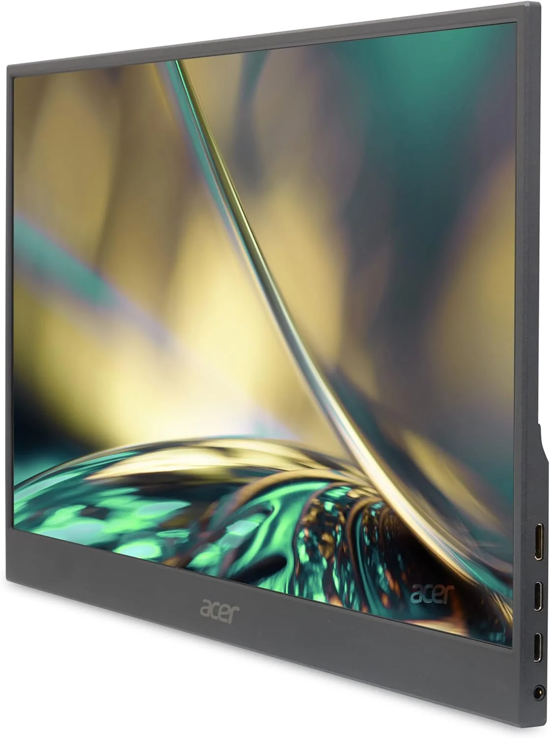 مانیتور قابل حمل ایسر مدل PM161Q Abmiuuzx با صفحه نمایش 15.6 اینچی Full HD 1920 x 1080 IPS، طراحی فوق العاده باریک، روکش ممتاز، مناسب برای لپ تاپ، کامپیوتر، مک، دارای 2 پورت USB 3.1 Type-C، 1 پورت Mini HDMI و Micro USB، رنگ مشکی