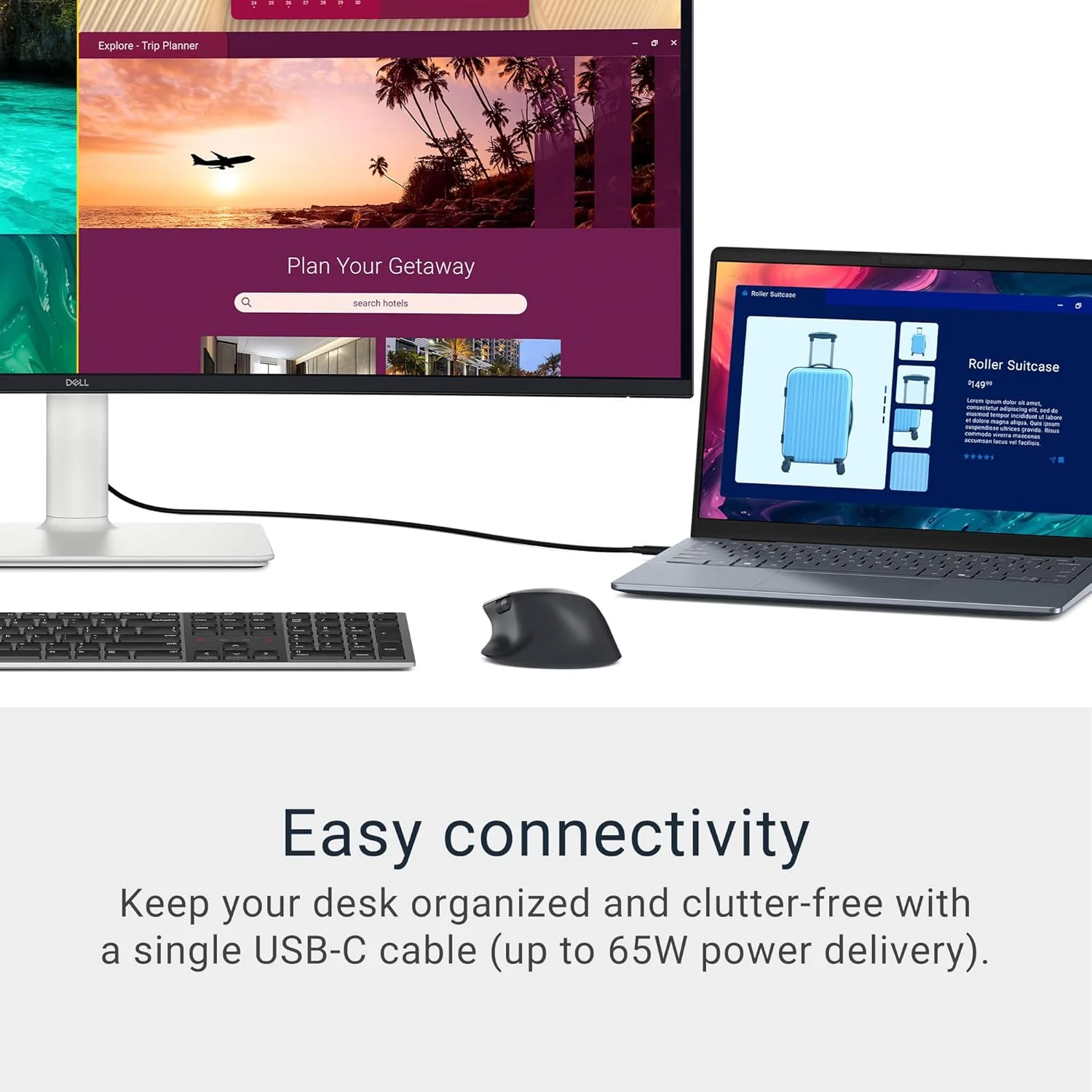 مانیتور خمیده 34 اینچی Dell Plus USB-C مدل S3425DW - رزولوشن 3440x1440 تا 120 هرتز، نسبت تصویر 21:9، پنل VA، AMD FreeSync Premium، پوشش 99% sRGB، پوشش 95% DCI-P3، بلندگوهای یکپارچه، نسبت کنتراست 3000:1