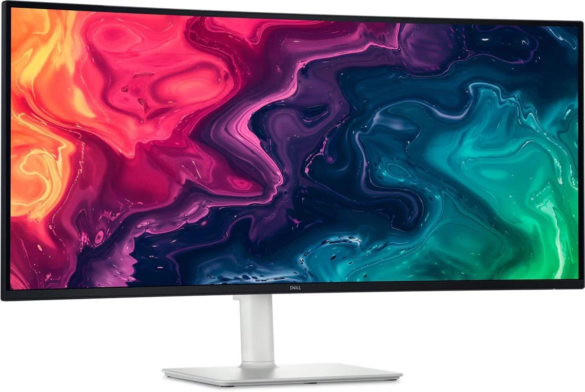 مانیتور 34 اینچی Dell Plus USB-C - S3425DW، WQHD (3440x1440)، خمیده 21:9، 120 هرتز، VA، 1 میلی‌ثانیه، AMD FreeSync Premium، HDR10، تنظیم ارتفاع، بلندگوهای داخلی، 2 USB-C، 2 HDMI، 3 سال گارانتی
