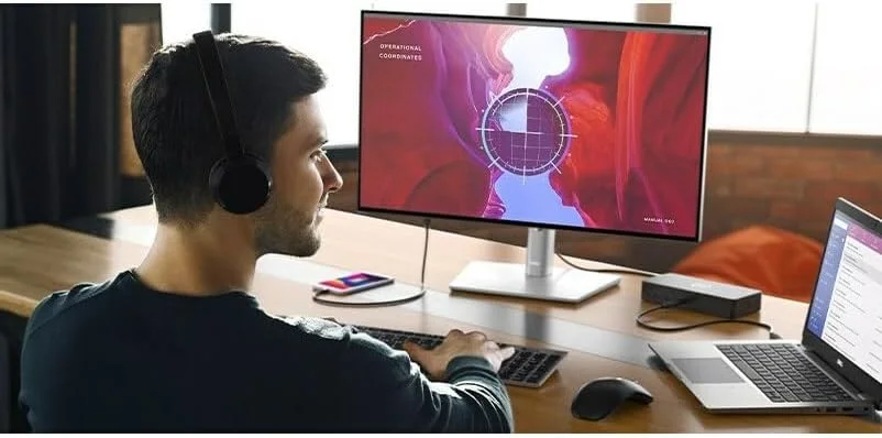 مانیتور 24 اینچی Dell UltraSharp مدل U2422H، فوق العاده شارپ، 24 اینچ، IPS بدون حاشیه، 4 طرفه Infinity Edge || HDMI || RJ 245 || USB || USB-C || Full HD