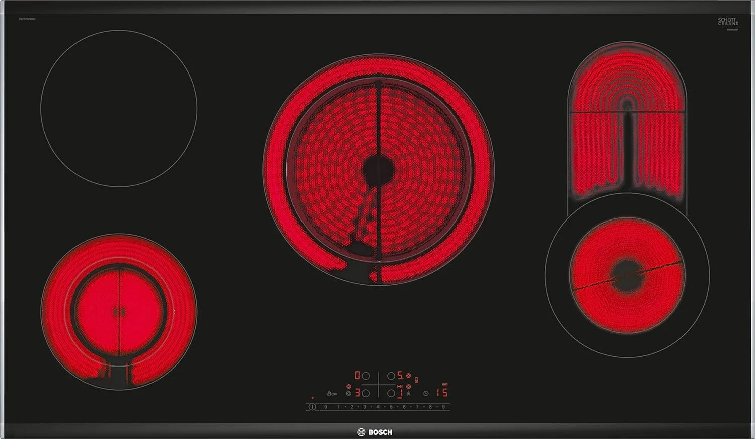 اجاق گاز برقی بوش سری 6، 90 سانتی متر، TouchControl MultiTouch، 17 سطح قدرت، مشکی، PKC975FB2M با 1 سال گارانتی تولید اجاق گاز برقی بوش سری 6، 90 سانتی متر، TouchControl MultiTouch، 17 سطح قدرت، مشکی، PKC975FB2M با 1 سال گارانتی تولید