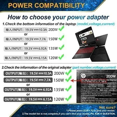 شارژر 200 واتی جدید برای لپتاپهای گیمینگ و ورک استیشن HP – سازگار با Pavilion، Victus، ZBook، OMEN و ENVY (15 تا 17 اینچ). آداپتور AC 10.3 آمپر. شارژر 200 واتی جدید برای لپتاپهای گیمینگ و ورک استیشن HP – سازگار با Pavilion، Victus، ZBook، OMEN و ENVY (15 تا 17 اینچ). آداپتور AC 10.3 آمپر.