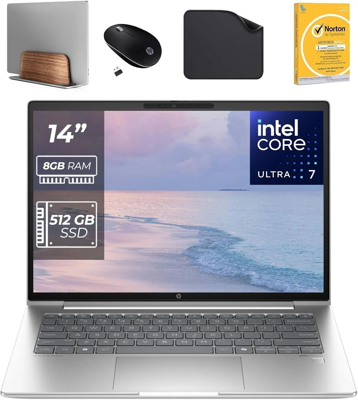 لپ تاپ اداری 14 اینچی HP ProBook 440 G11، پردازنده Intel Ultra 7-155U، رم 8 گیگابایتی DDR5، حافظه SSD 512 گیگابایتی، ویندوز 11 پرو، دوربین 1080p FHD (شامل پایه لپ تاپ + ماوس بی سیم + آنتی ویروس + پد ماوس) - A22YBEA