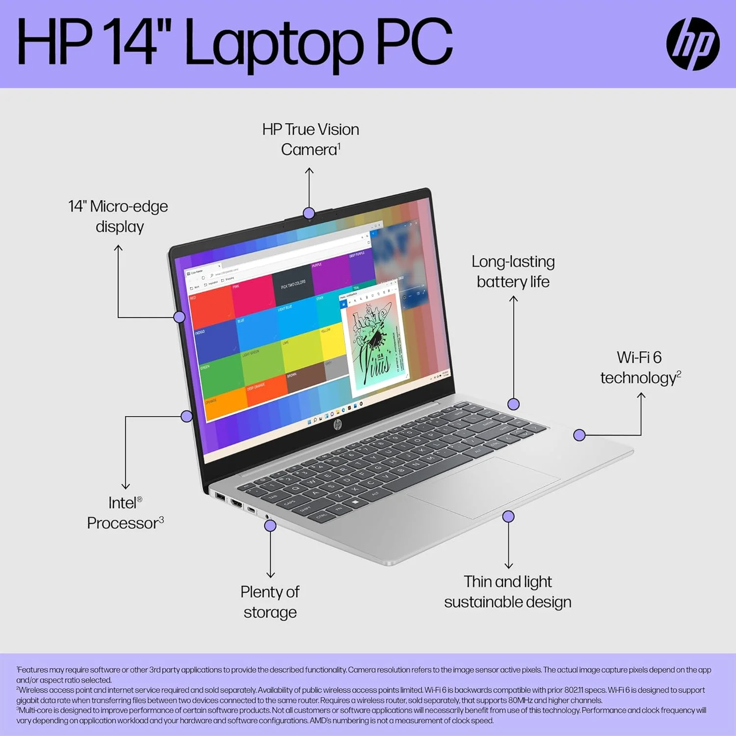 لپ تاپ HP مدل 14-ep1003ne، پردازنده Intel Core Ultra 7-155H، صفحه نمایش 14 اینچی FHD، رم 16 گیگابایتی DDR5، حافظه SSD 1 ترابایتی، گرافیک مجتمع Intel® Arc™، صفحه کلید Eng/Ar، ویندوز 11، نقره ای طبیعی [B13Y4EA]