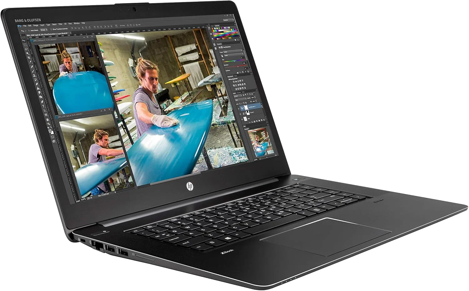 لپ تاپ ورک استیشن HP ZBook Studio G3 (بازسازی شده) | پردازنده Intel Core i7 نسل ششم | 16 گیگابایت رم DDR4 | 512 گیگابایت حافظه SSD | صفحه نمایش 15.6 اینچی | کارت گرافیک Nvidia Quadro M1000M 2GB GDDR5 | ویندوز 10 پرو
