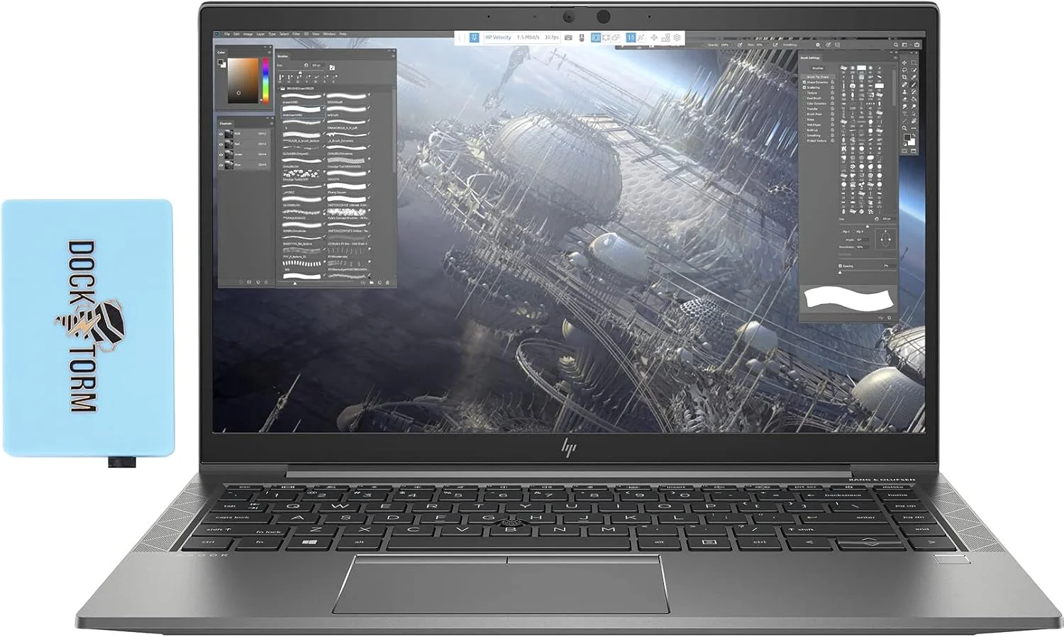 لپ تاپ ورک استیشن HP ZBook Firefly 15 G7 (پردازنده Intel i7-10510U 4 هسته ای، 64 گیگابایت رم، 512 گیگابایت PCIe SSD، Intel UHD، 15.6 اینچ Full HD (1920x1080)، اثر انگشت، Wifi، بلوتوث، وب کم، 2xUSB 3.1، Win 10 Pro) به همراه هاب
