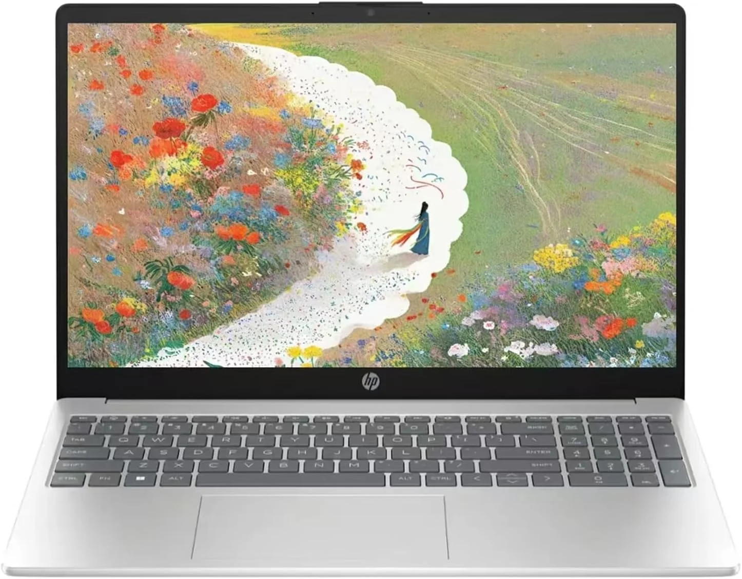 لپ تاپ لمسی 15.6 اینچی HD اچ پی، پردازنده Intel i5-1235U، 10 هسته، 16 گیگابایت رم، 1 ترابایت SSD PCIe، ویندوز 11 Home در حالت S، بلوتوث، Wi-Fi، نقره ای طبیعی با لوازم جانبی TWE