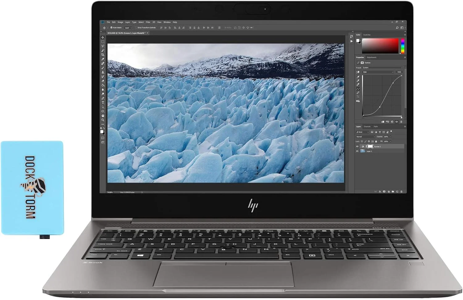 لپ تاپ ورک استیشن HP Zbook 14U G6 (پردازنده Intel i7-8565U 4 هسته ای، 32 گیگابایت رم، 1 ترابایت SSD m.2 SATA، کارت گرافیک AMD Pro WX 3200، صفحه نمایش 14.0 اینچی Full HD (1920x1080)، حسگر اثر انگشت، وای فای، بلوتوث، وب کم، 2xUSB 3.1، ویندوز 10 پرو) به همراه هاب