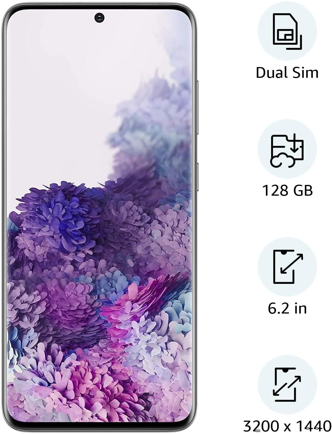 گوشی هوشمند اندروید سامسونگ گلکسی S20 5G (بازسازی شده) | SM-G981U | حافظه 128 گیگابایت | رم 12 گیگابایت | خاکستری کیهانی