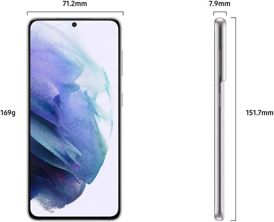 گوشی هوشمند اندروید سامسونگ گلکسی S21 5G | SM-G991U | حافظه 128 گیگابایت | رم 8 گیگابایت | بدون سیم کارت آنلاک شده | تلفن همراه 5G | فانتوم سفید | (بازسازی شده)