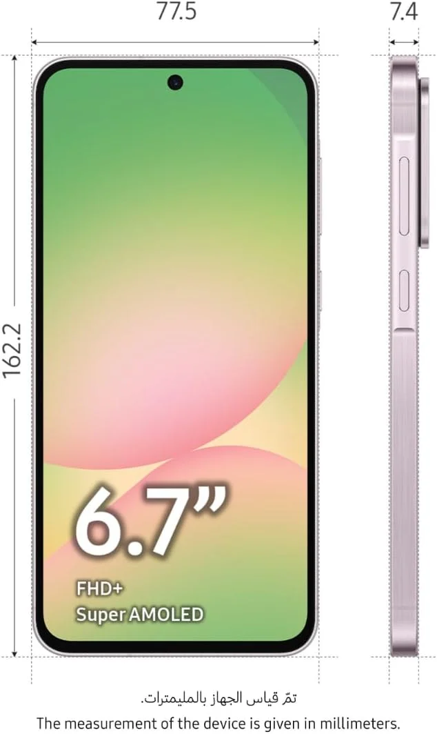 گوشی هوشمند سامسونگ گلکسی A56 5G، اندروید، حافظه 256 گیگابایت، رم 12 گیگابایت، صورتی عالی، 6 برابر ارتقاء سیستم عامل، نمایشگر بزرگ، عمر باتری طولانی (نسخه امارات)