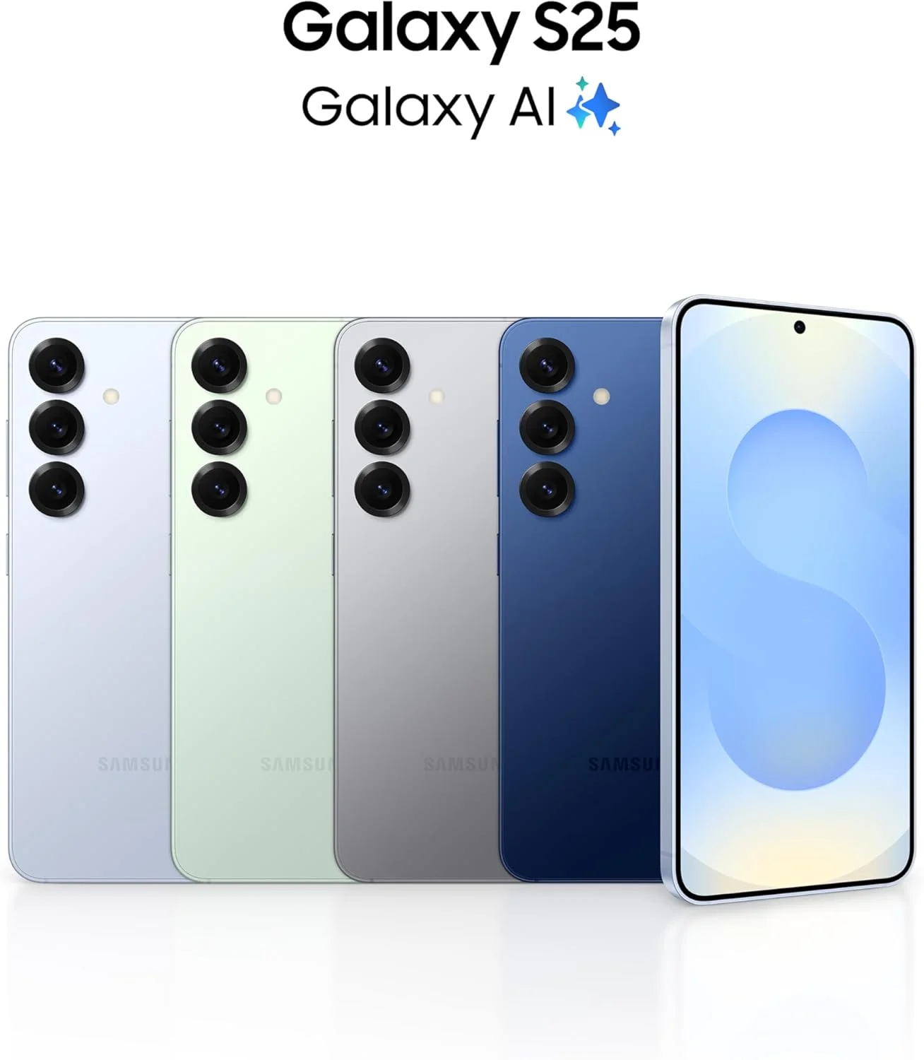 گوشی هوشمند سامسونگ گلکسی S25 AI، حافظه 256 گیگابایت، رم 12 گیگابایت، آبی یخی، گوشی اندروید، دوربین 50 مگاپیکسل، عمر باتری طولانی (نسخه امارات)