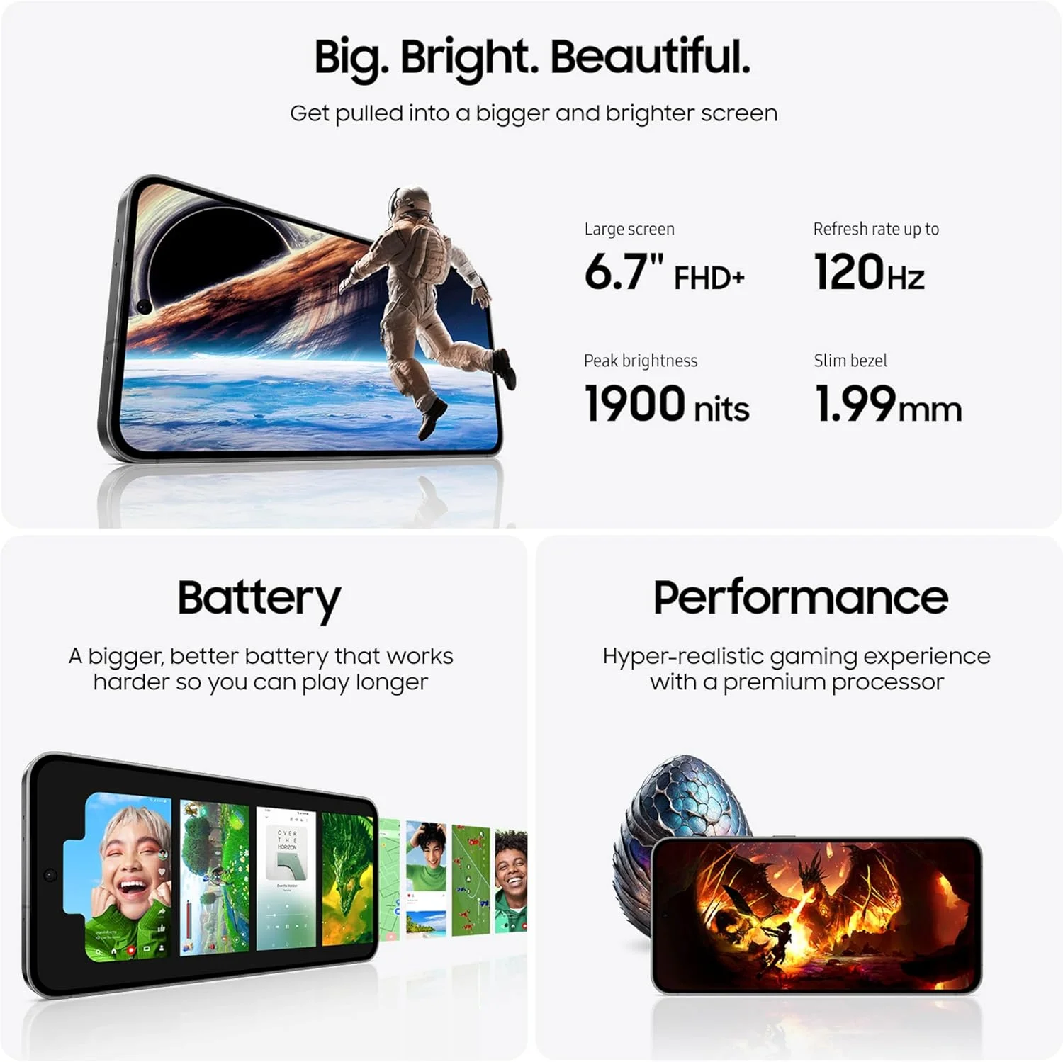 گوشی هوشمند SAMSUNG Galaxy S24 FE AI، حافظه 128 گیگابایت، آنلاک شده، دوربین 50 مگاپیکسلی با وضوح بالا، عمر باتری طولانی، صفحه نمایش AMOLED روشن، نسخه ایالات متحده، 2024، 1 سال گارانتی ایالات متحده، نعنایی