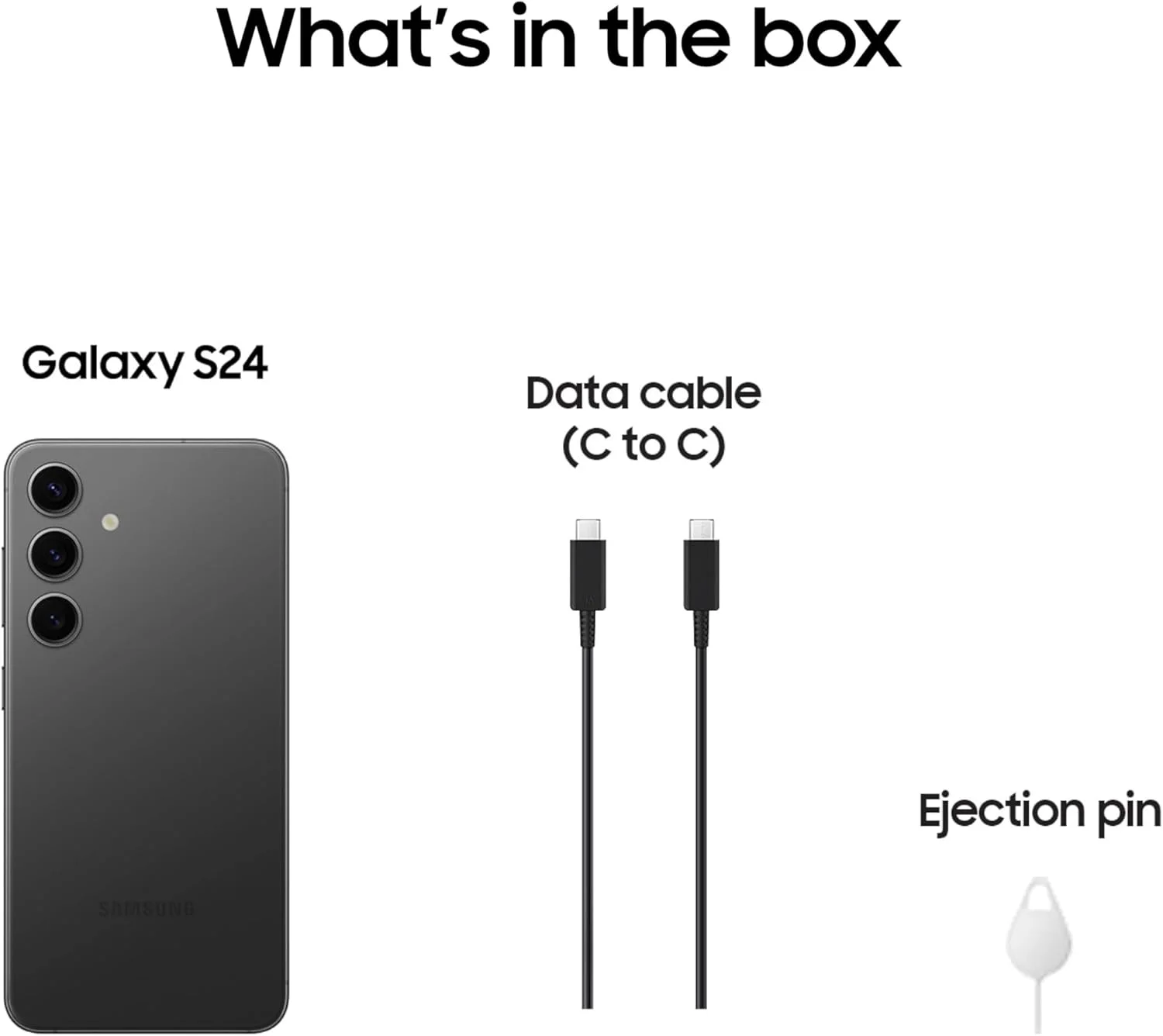 گوشی موبایل SAMSUNG Galaxy S24، گوشی هوشمند 128 گیگابایتی با هوش مصنوعی، اندروید آنلاک شده، دوربین 50 مگاپیکسلی، سریع‌ترین پردازنده، عمر باتری طولانی، نسخه ایالات متحده، 2024، مشکی اونیکس