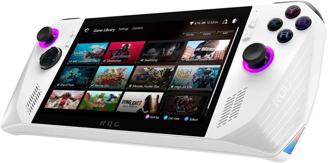 کنسول بازی دستی ASUS ROG Ally با صفحه نمایش 7 اینچی 120 هرتز FHD 1080p - پردازنده AMD Ryzen Z1 Extreme - 512 گیگابایت - مدل سفید: RC71L-ALLY.Z1X_512