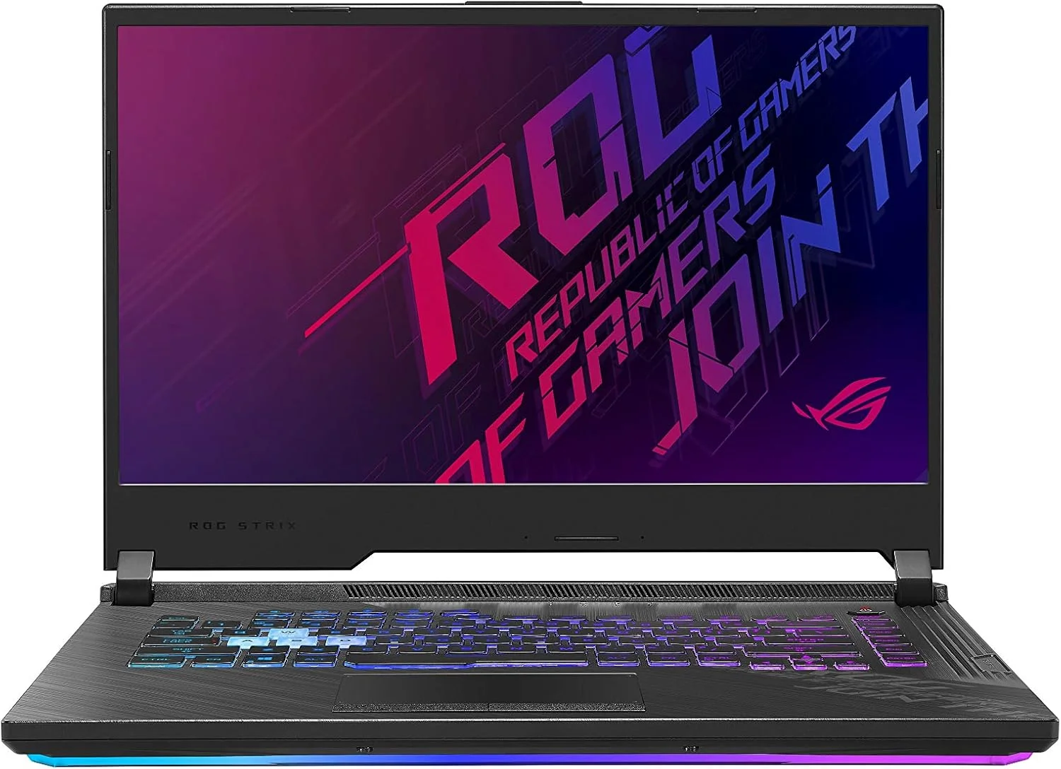 لپ تاپ گیمینگ ایسوس ROG Strix G15 (2020)، صفحه نمایش 15.6 اینچی 240 هرتز FHD IPS، کارت گرافیک NVIDIA GeForce RTX 2070، پردازنده Intel Core i7-10750H، رم 16 گیگابایتی DDR4، حافظه SSD NVMe PCIe 1 ترابایتی، کیبورد RGB، ویندوز 10، مشکی، G512LW-ES76