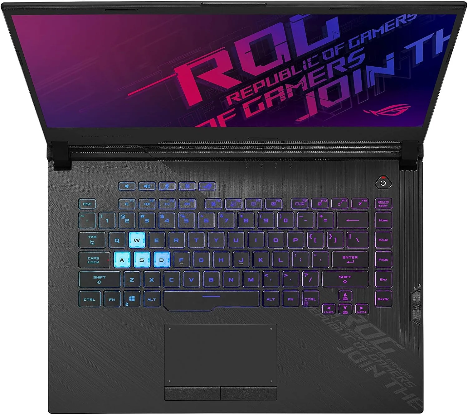 لپ تاپ گیمینگ ایسوس ROG Strix G15 (2020)، صفحه نمایش 15.6 اینچی 240 هرتز FHD IPS، کارت گرافیک NVIDIA GeForce RTX 2070، پردازنده Intel Core i7-10750H، رم 16 گیگابایتی DDR4، حافظه SSD NVMe PCIe 1 ترابایتی، کیبورد RGB، ویندوز 10، مشکی، G512LW-ES76