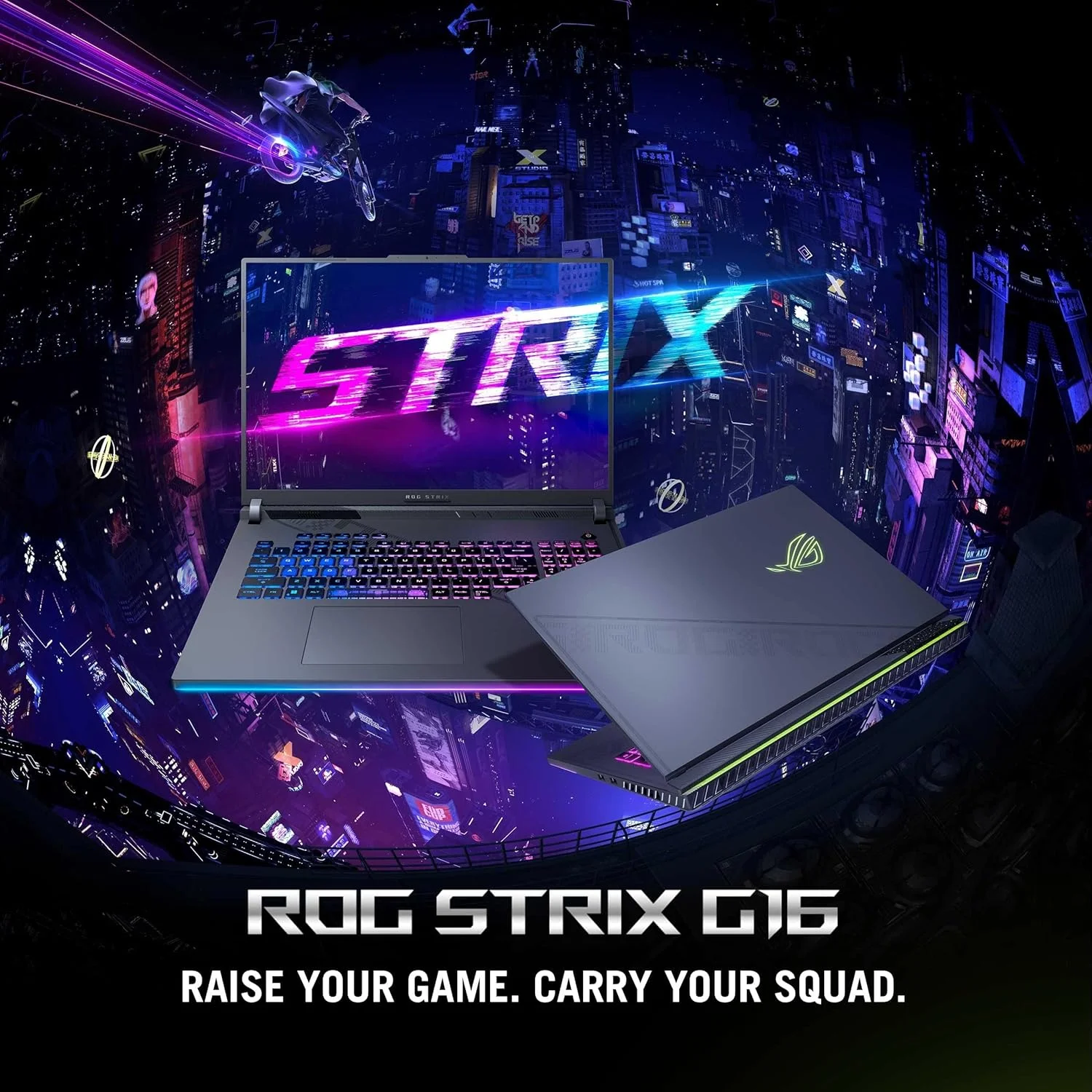 لپ تاپ گیمینگ ایسوس ROG Strix G16 G614JV-N4071W خاکستری Eclipse، پردازنده i7-13650HX، رم 16 گیگابایت، حافظه SSD 1 ترابایت PCIE 4.0، کارت گرافیک NV RTX4060 با 8 گیگابایت VRAM، ویندوز 11 هوم، صفحه نمایش 16 اینچی QHD (2560 x 1600) 240 هرتز، وب کم HD، کیبورد با نور پس زمینه RGB انگلیسی-عربی