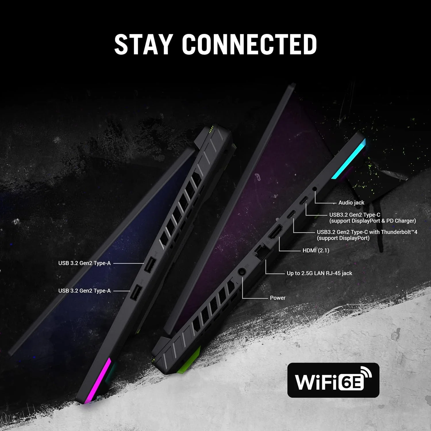 لپ تاپ گیمینگ ایسوس ROG Strix G16 G614JV-N4071W خاکستری Eclipse، پردازنده i7-13650HX، رم 16 گیگابایت، حافظه SSD 1 ترابایت PCIE 4.0، کارت گرافیک NV RTX4060 با 8 گیگابایت VRAM، ویندوز 11 هوم، صفحه نمایش 16 اینچی QHD (2560 x 1600) 240 هرتز، وب کم HD، کیبورد با نور پس زمینه RGB انگلیسی-عربی