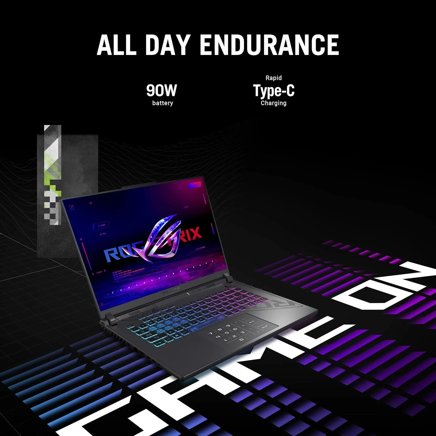 لپ تاپ گیمینگ ایسوس ROG Strix G16 G614JV-N4071W خاکستری Eclipse، پردازنده i7-13650HX، رم 16 گیگابایت، حافظه SSD 1 ترابایت PCIE 4.0، کارت گرافیک NV RTX4060 با 8 گیگابایت VRAM، ویندوز 11 هوم، صفحه نمایش 16 اینچی QHD (2560 x 1600) 240 هرتز، وب کم HD، کیبورد با نور پس زمینه RGB انگلیسی-عربی