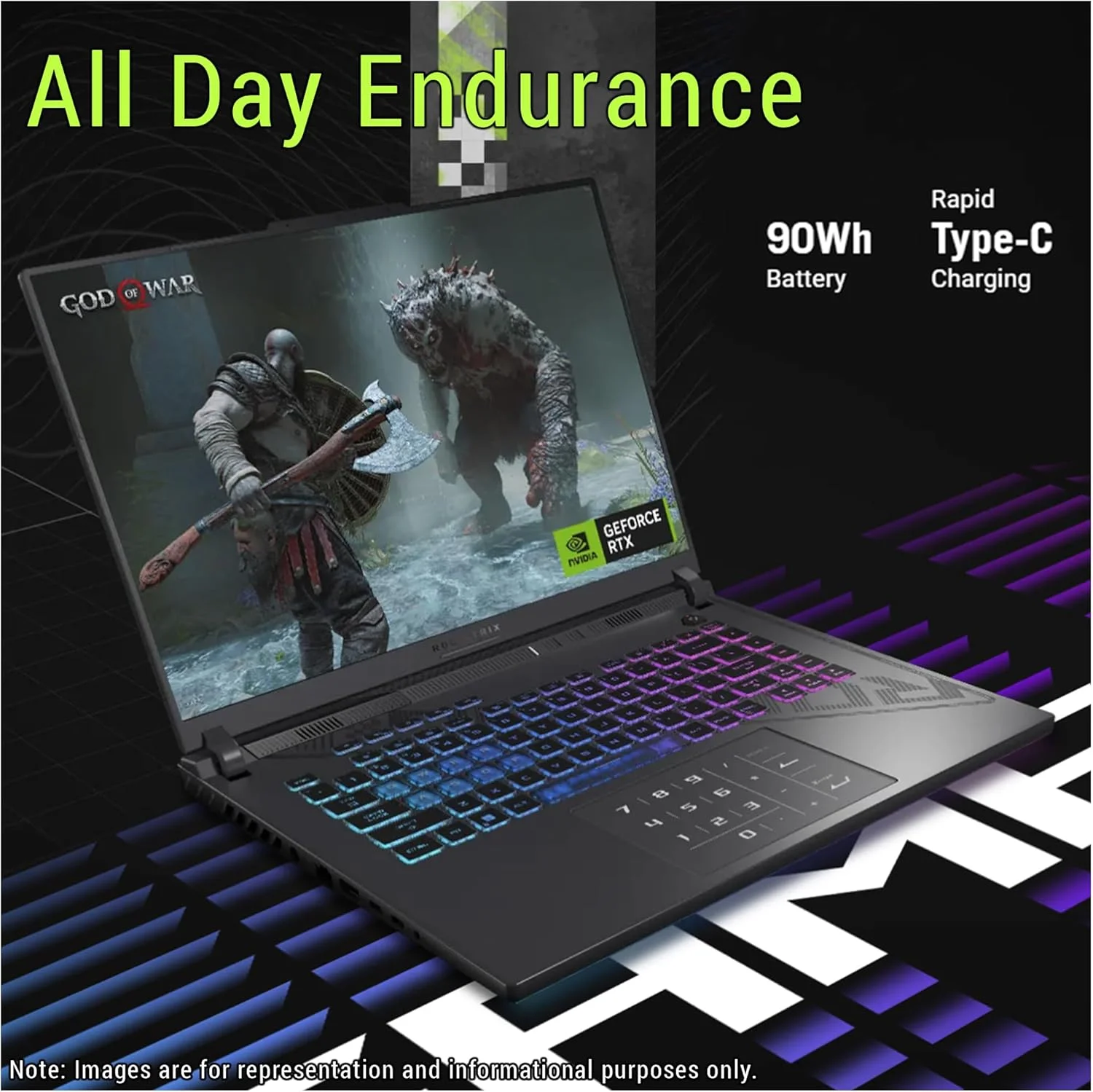 لپ تاپ گیمینگ ایسوس ROG Strix G16، AMD Ryzen 9-9955HX، رم 64 گیگابایتی DDR5، SSD 2 ترابایتی PCIe، نمایشگر 16 اینچی 2.5K (2560x1600)، Nvidia G-Force RTX 5070Ti، کیبورد Chiclet با نور پس زمینه RGB، ویندوز 11 پرو، خاکستری Eclipse