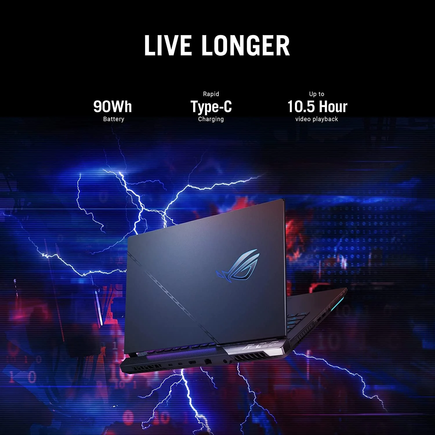 لپ تاپ گیمینگ ایسوس ROG Strix G15، صفحه نمایش 15.6 اینچی 300 هرتز IPS FHD، پردازنده Intel Core i9-12900H، رم 16 گیگابایتی DDR5، حافظه SSD NVMe 1 ترابایتی، کارت گرافیک NVIDIA GeForce RTX 3070 Ti، کیبورد QWERTY با نور پس زمینه RGB برای هر کلید، ویندوز 11 هوم