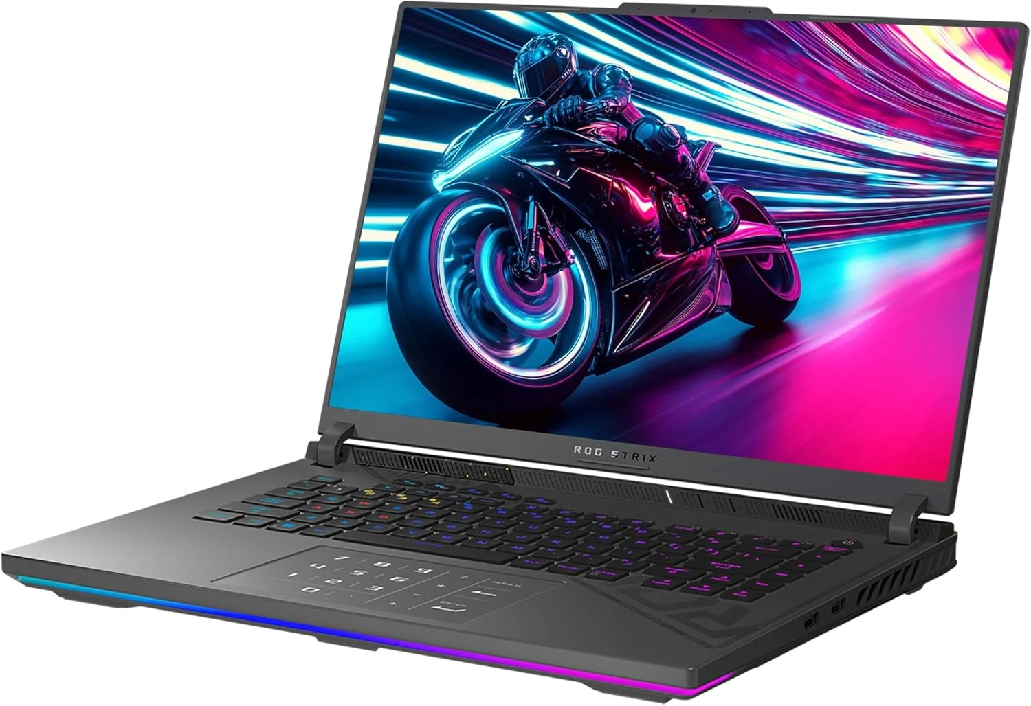 لپ تاپ گیمینگ ایسوس ROG Strix G16، AMD Ryzen 9-9955HX، رم 64 گیگابایتی DDR5، SSD 2 ترابایتی PCIe، نمایشگر 16 اینچی 2.5K (2560x1600)، Nvidia G-Force RTX 5070Ti، کیبورد Chiclet با نور پس زمینه RGB، ویندوز 11 پرو، خاکستری Eclipse