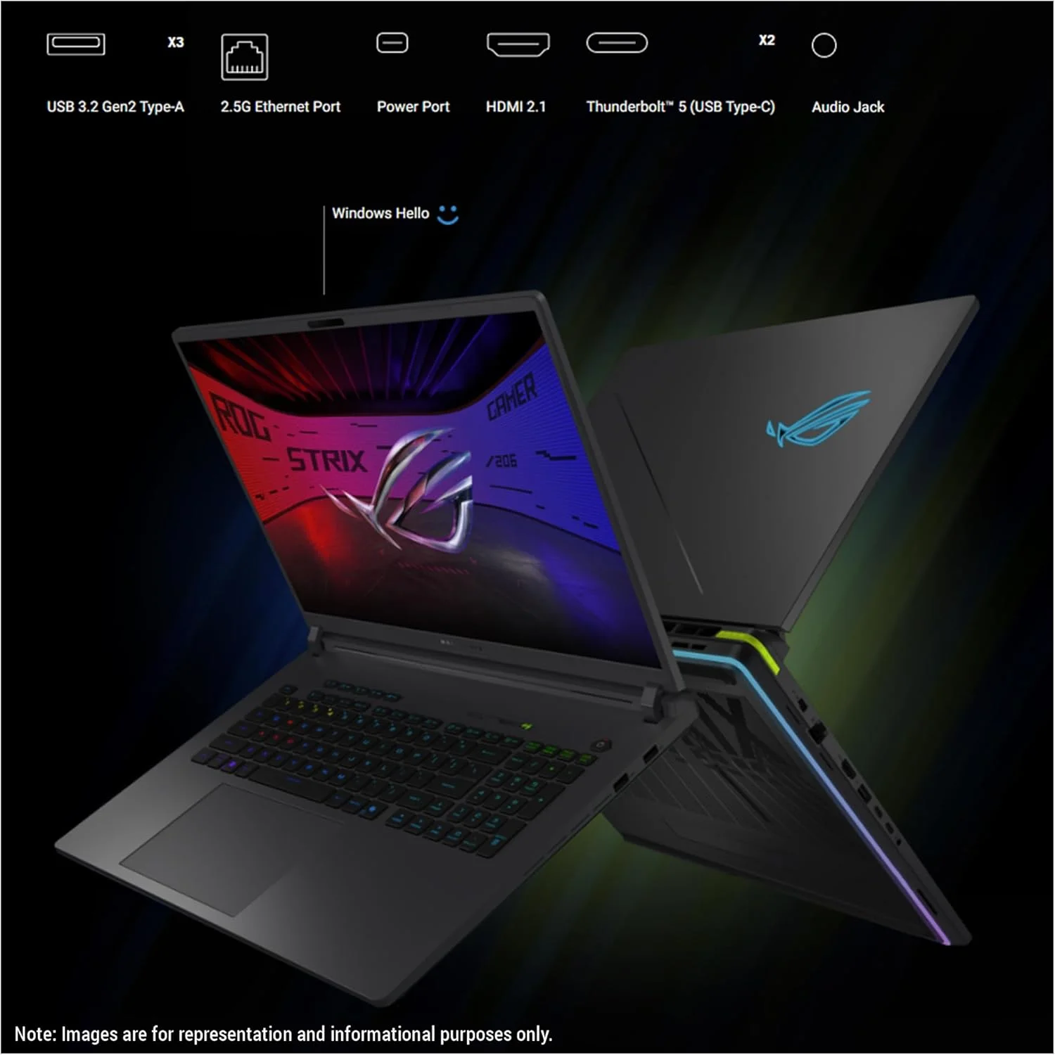 لپ تاپ گیمینگ ایسوس ROG Strix G18، پردازنده Intel Ultra 9-275HX، رم 32 گیگابایتی DDR5، حافظه SSD 4 ترابایتی PCIe، نمایشگر 18 اینچی 2.5K (2560x1600) 240 هرتز Nebula، کارت گرافیک N-vidia G-Force RTX 5070Ti، کیبورد RGB 4 ناحیه ای، ویندوز 11 پرو، خاکستری تیره