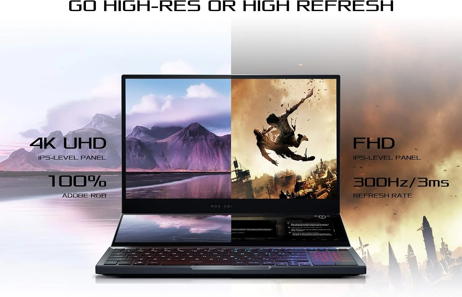 لپ تاپ گیمینگ ایسوس ROG Zephyrus Duo، صفحه نمایش 15.6 اینچی UHD 4K Gsync + صفحه نمایش ثانویه، پردازنده Core i9-10980HK، کارت گرافیک NVIDIA GeForce RTX 2080 Super، رم 32 گیگابایتی DDR4، حافظه 2 ترابایتی RAID 0، تاندربولت 3، Wi-Fi 6، ویندوز 10 پرو، GX550LXS-XS99 لپ تاپ گیمینگ ایسوس ROG Zephyrus Duo، صفحه نمایش 15.6 اینچی UHD 4K Gsync + صفحه نمایش ثانویه، پردازنده Core i9-10980HK، کارت گرافیک NVIDIA GeForce RTX 2080 Super، رم 32 گیگابایتی DDR4، حافظه 2 ترابایتی RAID 0، تاندربولت 3، Wi-Fi 6، ویندوز 10 پرو، GX550LXS-XS99