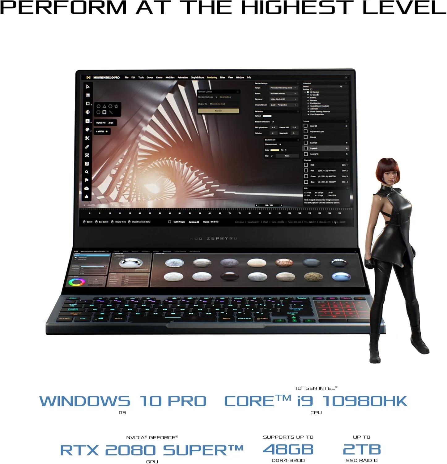 لپ تاپ گیمینگ ایسوس ROG Zephyrus Duo، صفحه نمایش 15.6 اینچی UHD 4K Gsync + صفحه نمایش ثانویه، پردازنده Core i9-10980HK، کارت گرافیک NVIDIA GeForce RTX 2080 Super، رم 32 گیگابایتی DDR4، حافظه 2 ترابایتی RAID 0، تاندربولت 3، Wi-Fi 6، ویندوز 10 پرو، GX550LXS-XS99 لپ تاپ گیمینگ ایسوس ROG Zephyrus Duo، صفحه نمایش 15.6 اینچی UHD 4K Gsync + صفحه نمایش ثانویه، پردازنده Core i9-10980HK، کارت گرافیک NVIDIA GeForce RTX 2080 Super، رم 32 گیگابایتی DDR4، حافظه 2 ترابایتی RAID 0، تاندربولت 3، Wi-Fi 6، ویندوز 10 پرو، GX550LXS-XS99