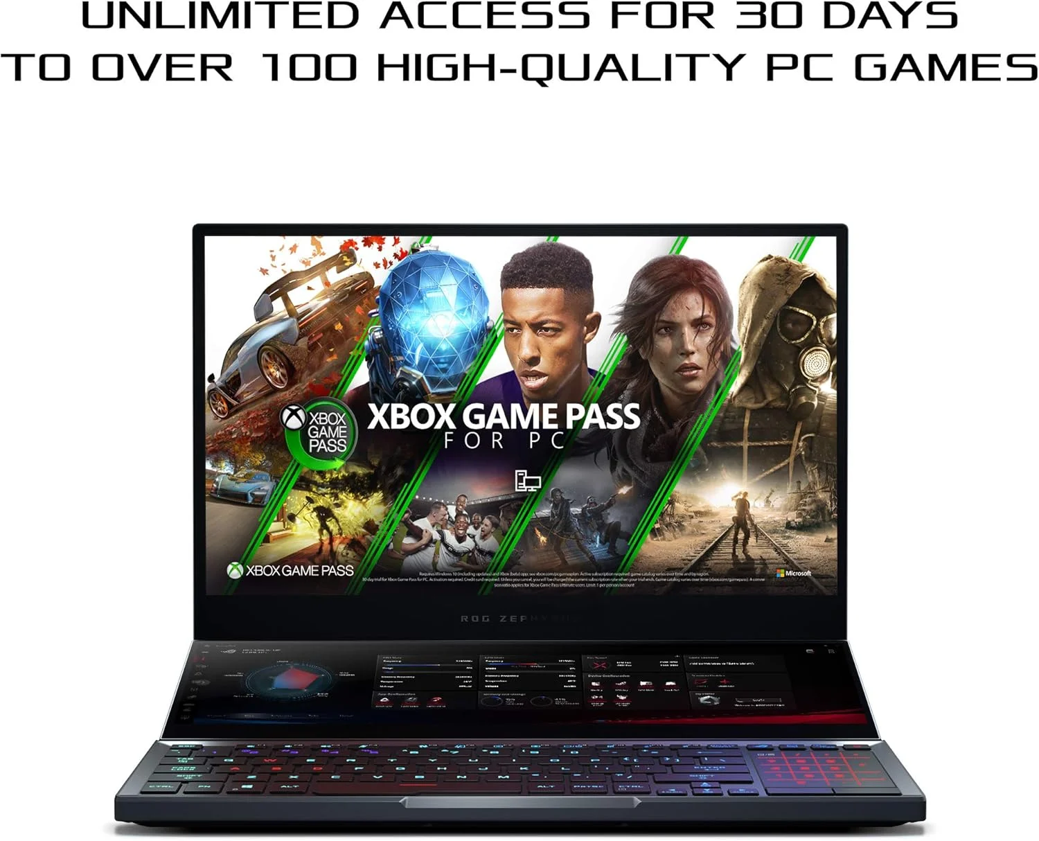 لپ تاپ گیمینگ ایسوس ROG Zephyrus Duo، صفحه نمایش 15.6 اینچی UHD 4K Gsync + صفحه نمایش ثانویه، پردازنده Core i9-10980HK، کارت گرافیک NVIDIA GeForce RTX 2080 Super، رم 32 گیگابایتی DDR4، حافظه 2 ترابایتی RAID 0، تاندربولت 3، Wi-Fi 6، ویندوز 10 پرو، GX550LXS-XS99 لپ تاپ گیمینگ ایسوس ROG Zephyrus Duo، صفحه نمایش 15.6 اینچی UHD 4K Gsync + صفحه نمایش ثانویه، پردازنده Core i9-10980HK، کارت گرافیک NVIDIA GeForce RTX 2080 Super، رم 32 گیگابایتی DDR4، حافظه 2 ترابایتی RAID 0، تاندربولت 3، Wi-Fi 6، ویندوز 10 پرو، GX550LXS-XS99