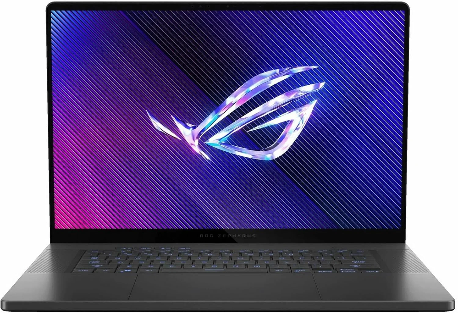 لپ تاپ گیمینگ ایسوس ROG Zephyrus G16، نمایشگر 16 اینچی 240 هرتز OLED QHD، پردازنده Intel Core Ultra 9، رم 16 گیگابایتی LPDDR5، حافظه SSD 1 ترابایتی، کارت گرافیک NVIDIA GeForce RTX 4070، Wi-Fi 6E، کیبورد انگلیسی آمریکایی، ویندوز 11 هوم