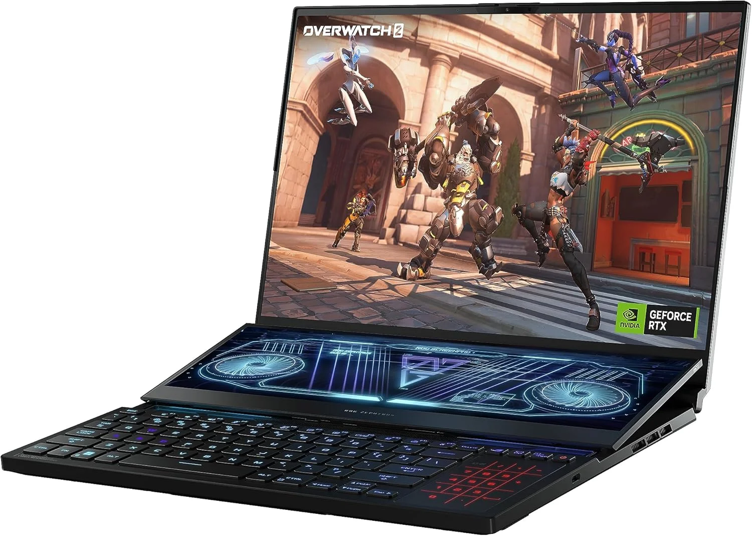 لپ تاپ گیمینگ دو صفحه نمایش 16 اینچی ایسوس ROG Zephyrus Duo GX650RX-LO010W (AMD Ryzen™ 9 6900HX، NVIDIA® GeForce RTX™ 3080 Ti، 32 گیگابایت رم، 2 ترابایت SSD، ویندوز 11)، مشکی