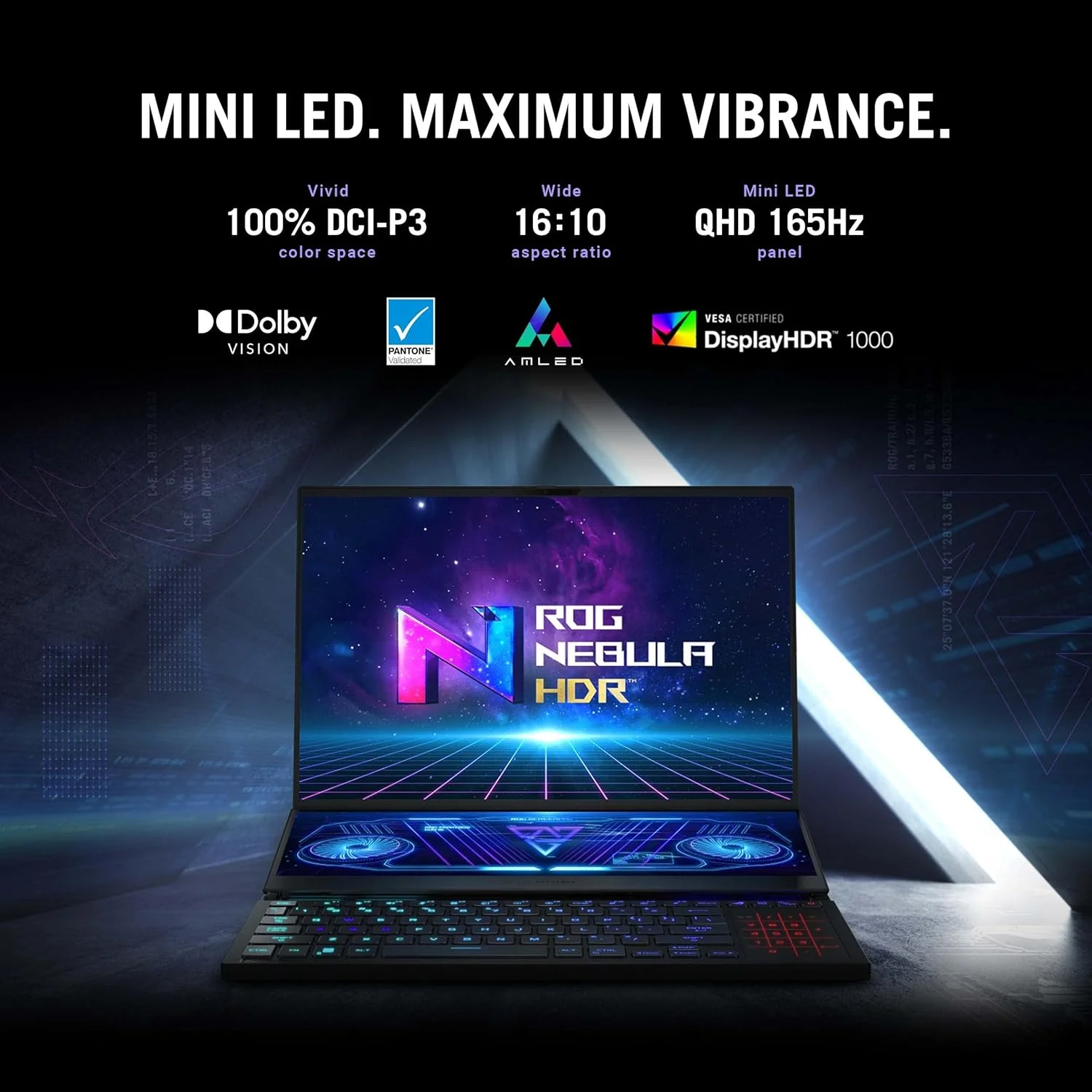 لپ تاپ گیمینگ مشکی ایسوس ROG Zephyrus Duo 16 GX650RX LO192W، پردازنده R9 6900HX، رم 32 گیگابایت، حافظه SSD 2 ترابایت PCIE G3، کارت گرافیک NV RTX3080 Ti، ویندوز 11 هوم، صفحه نمایش 16 اینچ QHD+ 16:10 2560 x 1600، WQXGA 165Hz، کیبورد RGB با نور پس زمینه انگلیسی عربی لپ تاپ گیمینگ مشکی ایسوس ROG Zephyrus Duo 16 GX650RX LO192W، پردازنده R9 6900HX، رم 32 گیگابایت، حافظه SSD 2 ترابایت PCIE G3، کارت گرافیک NV RTX3080 Ti، ویندوز 11 هوم، صفحه نمایش 16 اینچ QHD+ 16:10 2560 x 1600، WQXGA 165Hz، کیبورد RGB با نور پس زمینه انگلیسی عربی