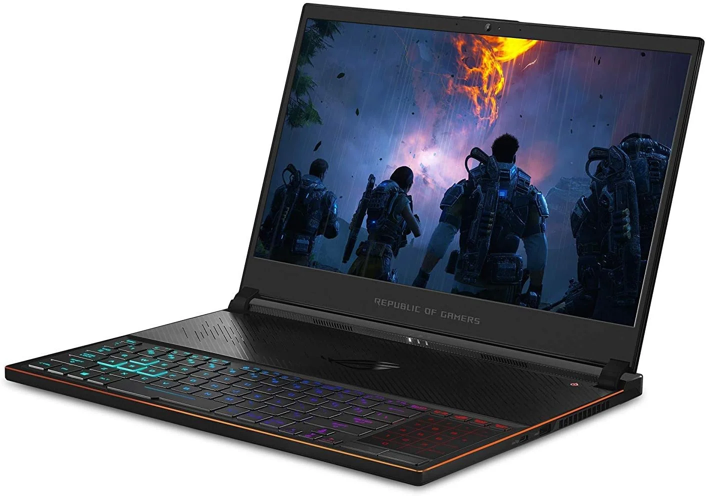 لپ تاپ گیمینگ فوق باریک ایسوس ROG Zephyrus S، صفحه نمایش 15.6 اینچی 144 هرتز IPS نوع FHD، GeForce RTX 2070، Intel Core i7-9750H، 16 گیگابایت DDR4، 512 گیگابایت PCIe Nvme SSD، Aura Sync RGB، ویندوز 10، GX531GW-AB76