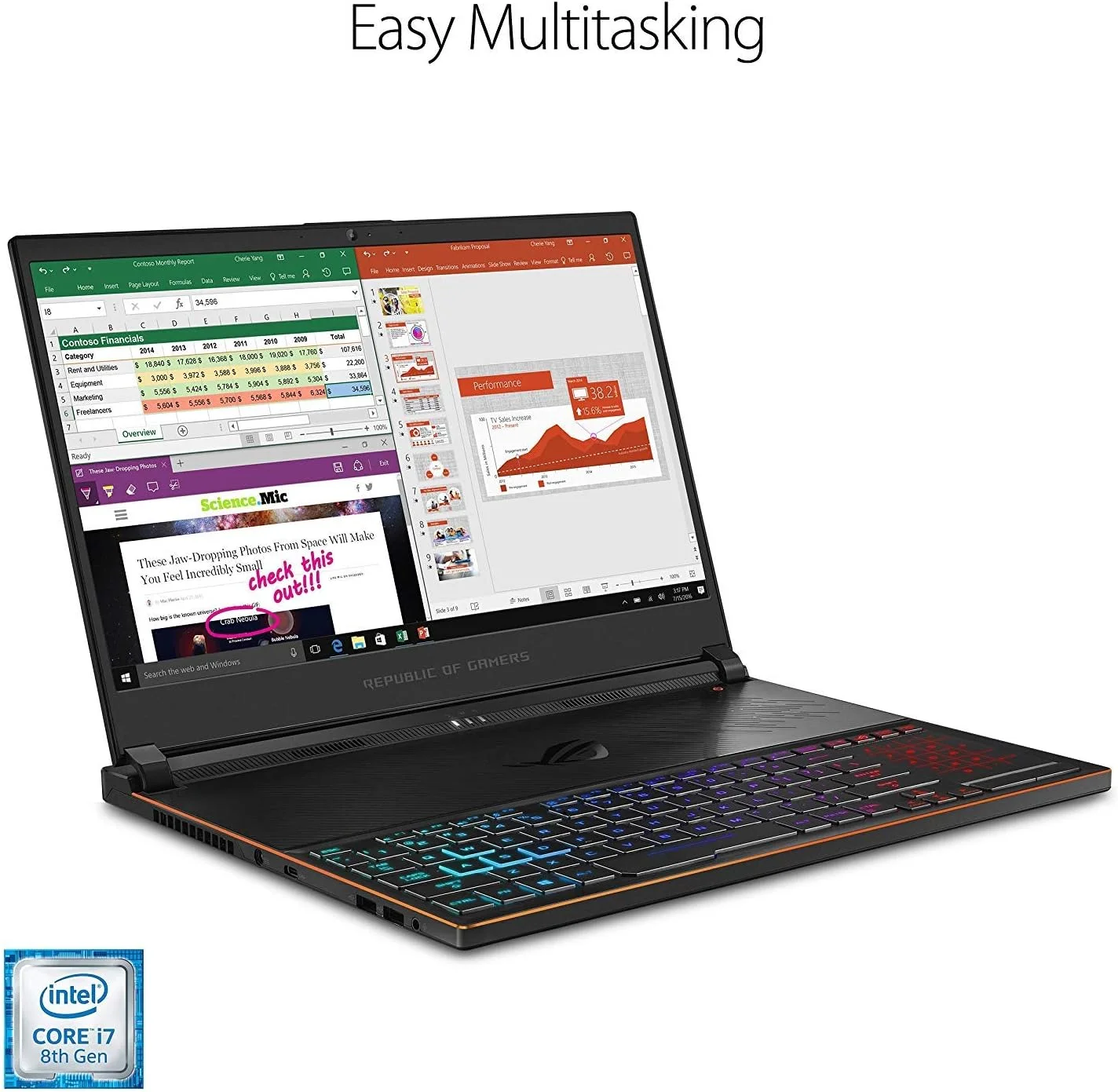 لپ تاپ گیمینگ فوق باریک ایسوس ROG Zephyrus S، صفحه نمایش 15.6 اینچی 144 هرتز IPS نوع FHD، GeForce RTX 2070، Intel Core i7-9750H، 16 گیگابایت DDR4، 512 گیگابایت PCIe Nvme SSD، Aura Sync RGB، ویندوز 10، GX531GW-AB76 لپ تاپ گیمینگ فوق باریک ایسوس ROG Zephyrus S، صفحه نمایش 15.6 اینچی 144 هرتز IPS نوع FHD، GeForce RTX 2070، Intel Core i7-9750H، 16 گیگابایت DDR4، 512 گیگابایت PCIe Nvme SSD، Aura Sync RGB، ویندوز 10، GX531GW-AB76