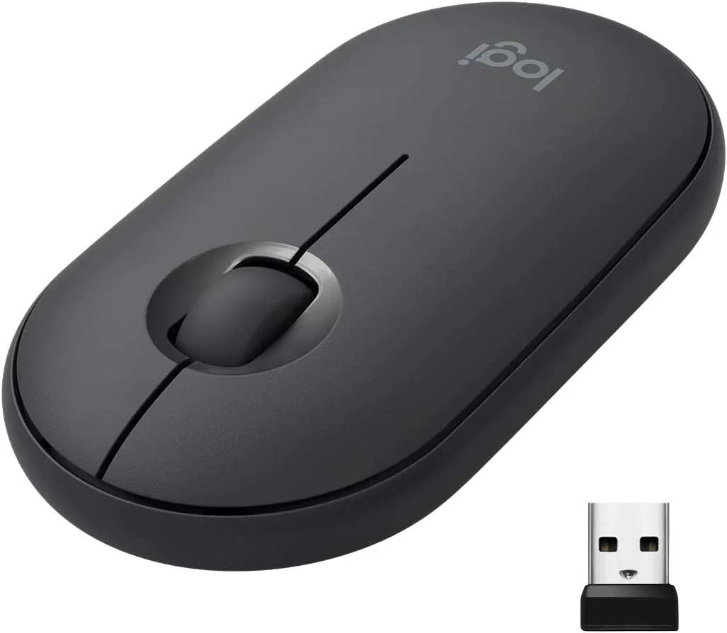 موس بی سیم لاجیتک Pebble با بلوتوث یا گیرنده 2.4 گیگاهرتز، بی صدا، موس کامپیوتر باریک با کلیک های آرام، 1K DPI، باتری 18 ماهه، برای لپ تاپ/ نوت بوک/ آیپد/ PC/ مک/ کروم بوک - گرافیت موس بی سیم لاجیتک Pebble با بلوتوث یا گیرنده 2.4 گیگاهرتز، بی صدا، موس کامپیوتر باریک با کلیک های آرام، 1K DPI، باتری 18 ماهه، برای لپ تاپ/ نوت بوک/ آیپد/ PC/ مک/ کروم بوک - گرافیت