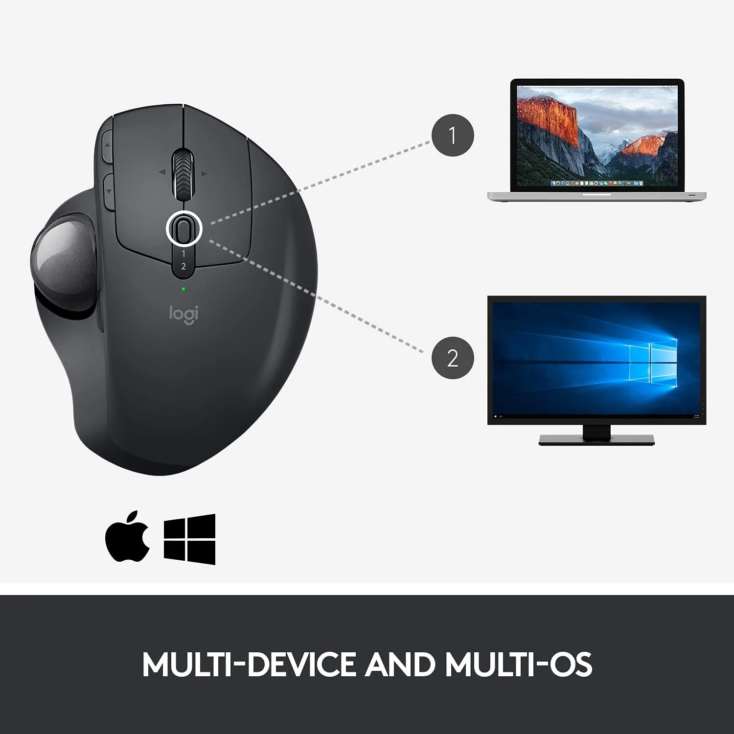 ماوس ترک بال بی سیم Logitech MX Ergo، طراحی ارگونومیک، انتقال محتوا بین 2 ویندوز و کامپیوتر اپل مک (بلوتوث یا USB)، قابل شارژ - با اشتراک رایگان Adobe Creative Cloud ماوس ترک بال بی سیم Logitech MX Ergo، طراحی ارگونومیک، انتقال محتوا بین 2 ویندوز و کامپیوتر اپل مک (بلوتوث یا USB)، قابل شارژ - با اشتراک رایگان Adobe Creative Cloud