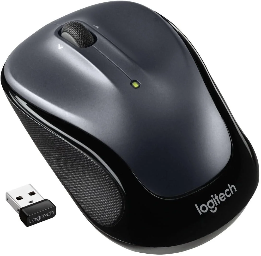 موس بی سیم لاجیتک M325s، 2.4 گیگاهرتز با گیرنده USB، ردیابی نوری 1000 DPI، عمر باتری 18 ماهه، PC/Mac/Laptop/Chromebook - نقره ای تیره