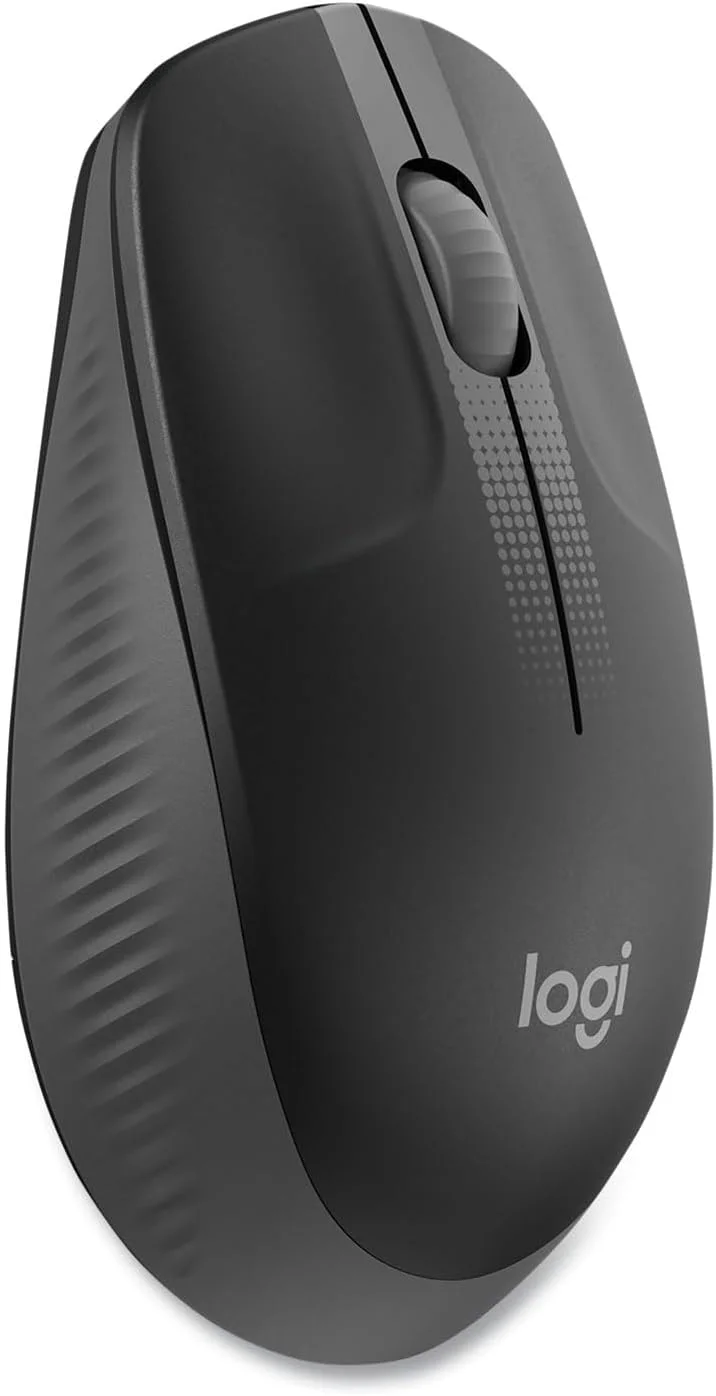 موس بی سیم سایز کامل لاجیتک مدل M190 - موس سایز کامل - اپتیکال - بی سیم - فرکانس رادیویی - 2.40 گیگاهرتز - ذغالی - USB - 1000 dpi - دارای اسکرول - 3 دکمه