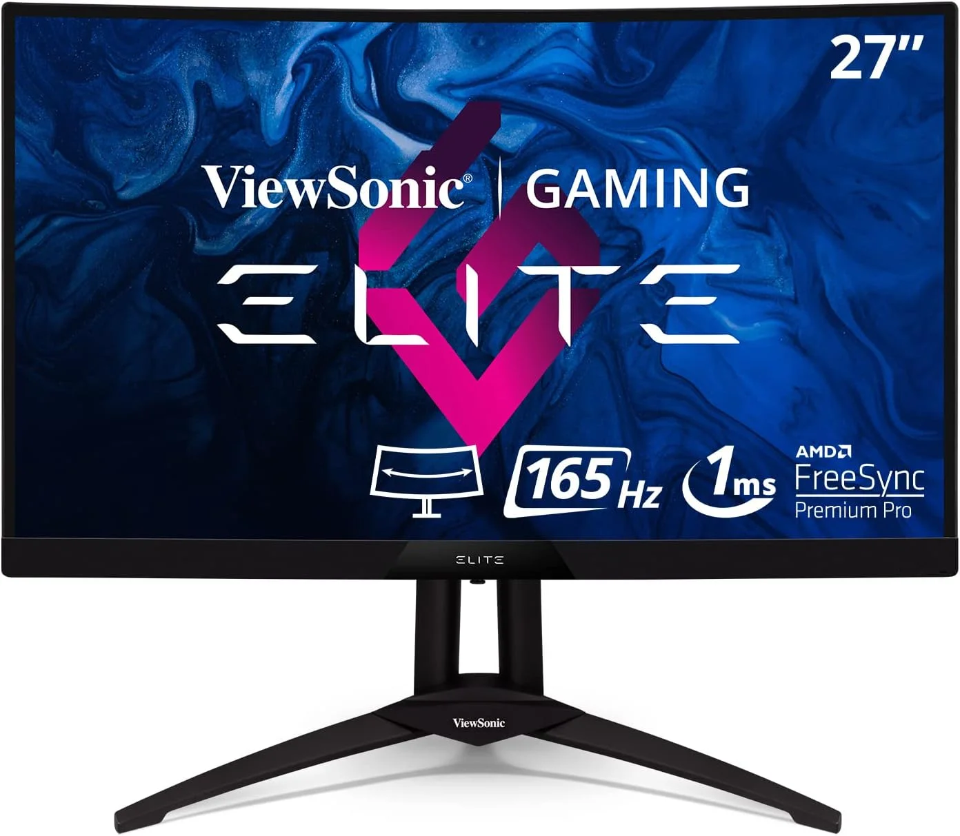 مانیتور گیمینگ 27 اینچی خمیده ویوسونیک ELITE XG270QC با رزولوشن 1440p، زمان پاسخگویی 1 میلی‌ثانیه، نرخ تازه‌سازی 165 هرتز، FreeSync Premium Pro، VESA Display HDR400 و ارگونومی پیشرفته برای ورزش‌های الکترونیکی