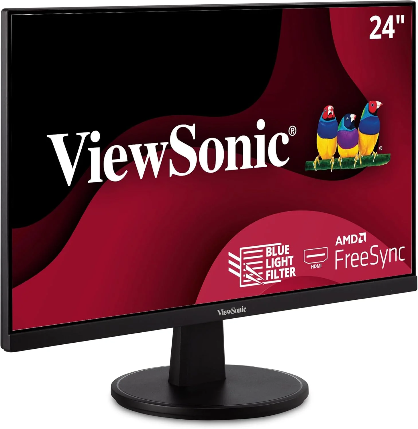مانیتور 24 اینچی فول اچ دی 1080p ویوسونیک VA2447-MH با حاشیه فوق العاده نازک، Adaptive Sync، نرخ تازه سازی 75 هرتز، فناوری محافظت از چشم و ورودی های HDMI و VGA برای خانه و محل کار
