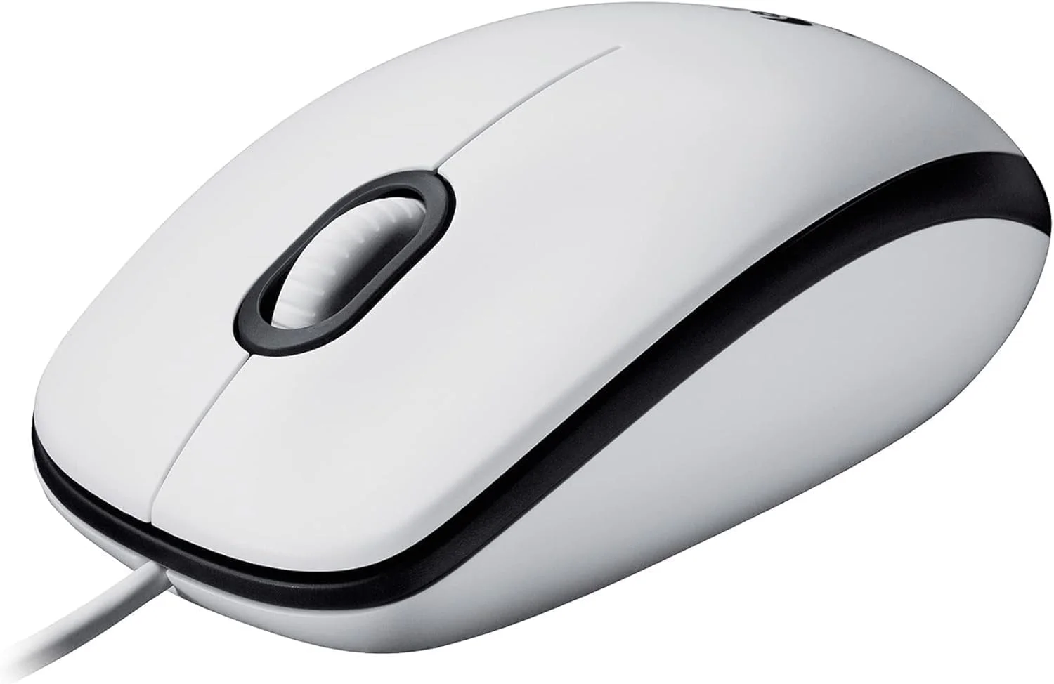 موس سیمی USB لاجیتک مدل M100، 3 دکمه، ردیابی اپتیکال 1000 DPI، دو طرفه، سازگار با PC، Mac، لپ تاپ - سفید