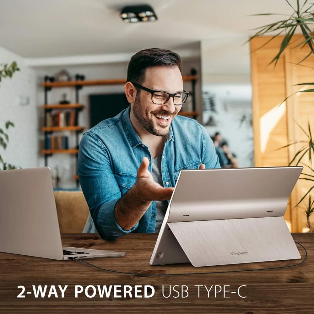 مانیتور قابل حمل 15.6 اینچی ویوسونیک با رزولوشن 1080p، دارای USB C با توان 60 وات، پنل IPS، فناوری محافظت از چشم، بلندگوهای دوگانه و پایه داخلی با پوشش (VG1655) مانیتور قابل حمل 15.6 اینچی ویوسونیک با رزولوشن 1080p، دارای USB C با توان 60 وات، پنل IPS، فناوری محافظت از چشم، بلندگوهای دوگانه و پایه داخلی با پوشش (VG1655)