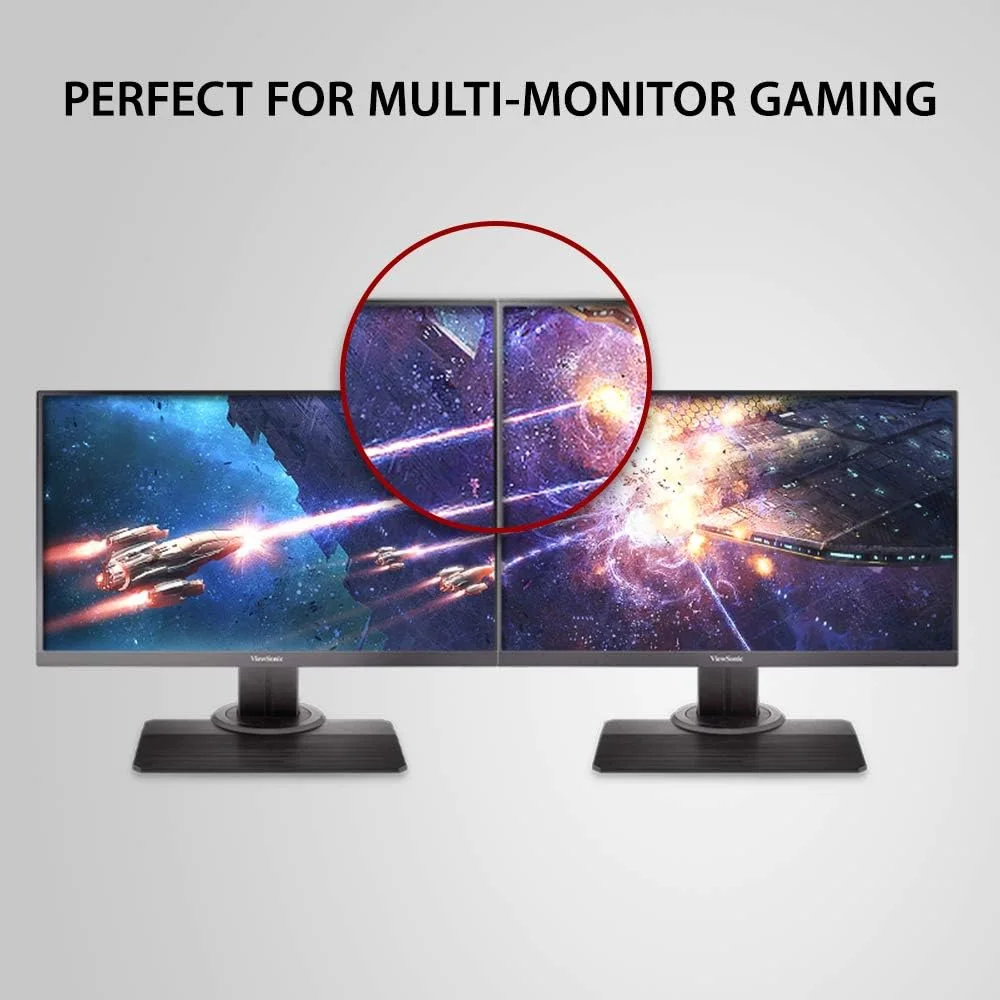 مانیتور گیمینگ 24 اینچی Viewsonic Xg2405 با رزولوشن 1080P، زمان پاسخگویی 1 میلی‌ثانیه، نرخ تازه‌سازی 144 هرتز و پنل IPS بدون حاشیه، مشکی