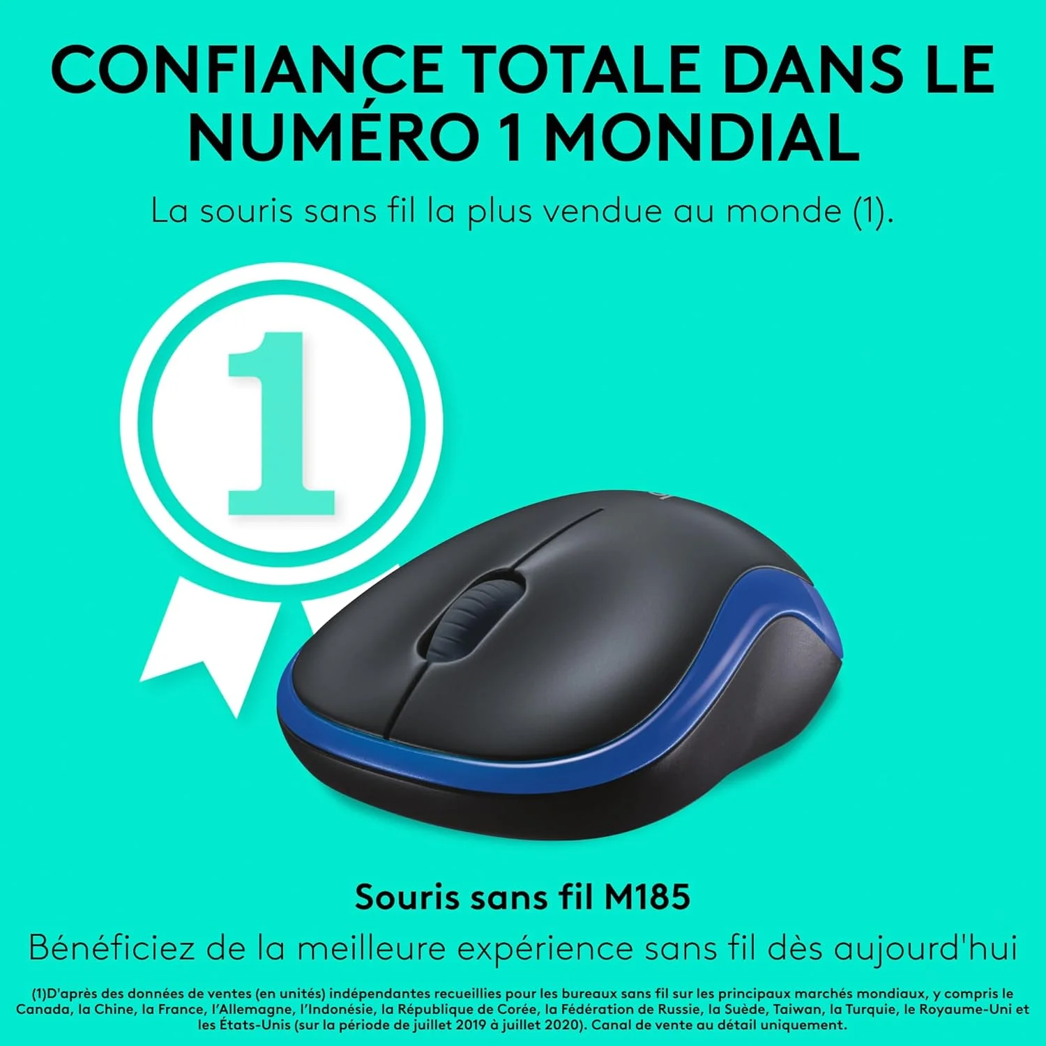 Logitech Mouse Wireless Blue M185