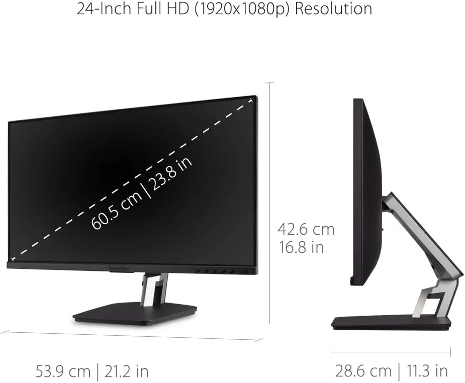 مانیتور لمسی 24 اینچی ویوسونیک 1080P، مشکی، 12.6" X 21.2" X 2"، مدل Td2455