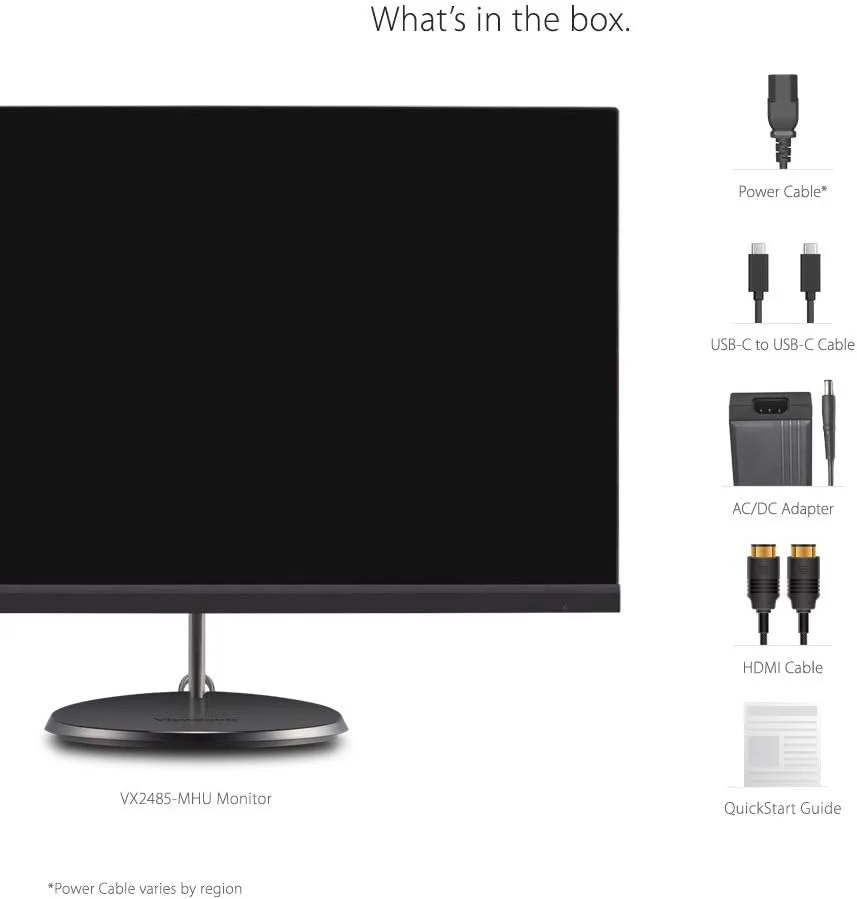 مانیتور 24 اینچی بدون حاشیه ویوسونیک VX2485-MHU با کیفیت 1080p و پنل IPS و پورت USB 3.2 Type C