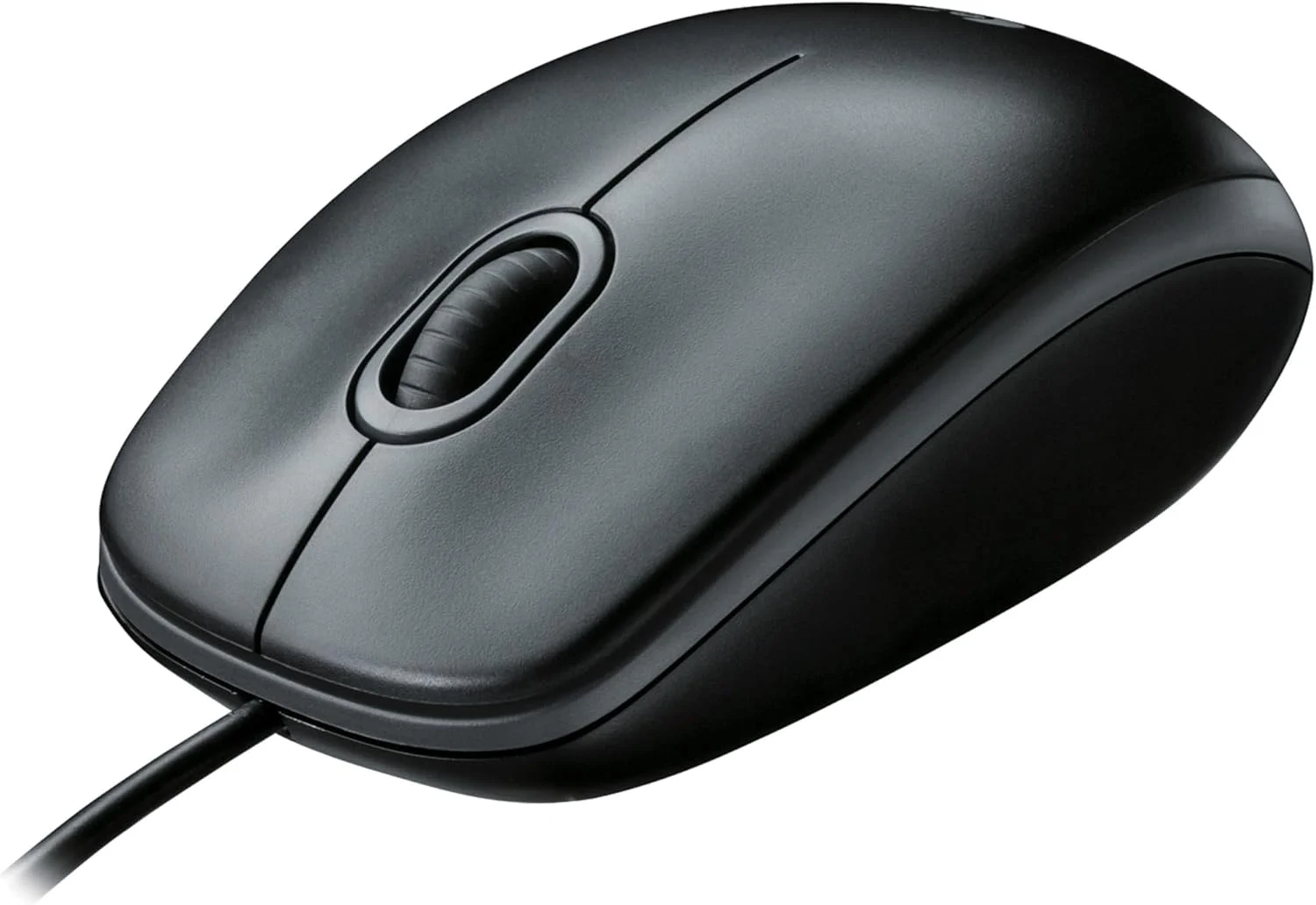 موس سیم دار Logitech B100 با اتصال USB، حسگر اپتیکال 800 DPI، 3 دکمه، مناسب برای افراد راست دست و چپ دست، PC/Mac - مشکی
