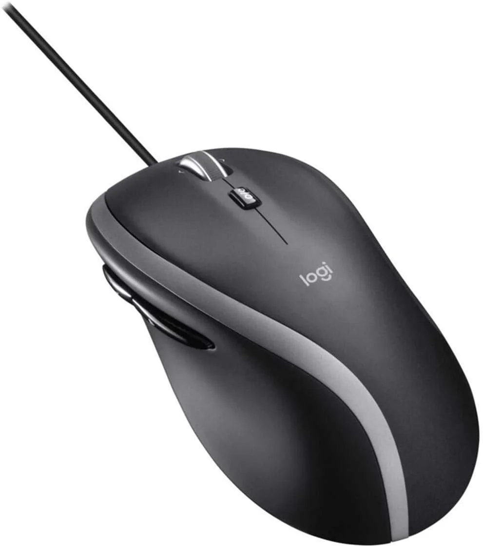 موس سیم دار Logitech M500s با اسکرول فوق العاده سریع و عملکرد شیب دار پیشرفته، دکمه های قابل تنظیم، ردیابی با دقت بالا با سوئیچ DPI، USB Plug&Play - خاکستری